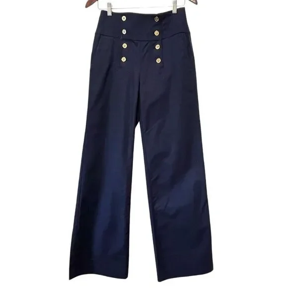 Lauren Ralph Lauren Women’s Navy Blue Sailor Style Dress Pants Size 8 - Picture 1 of 10